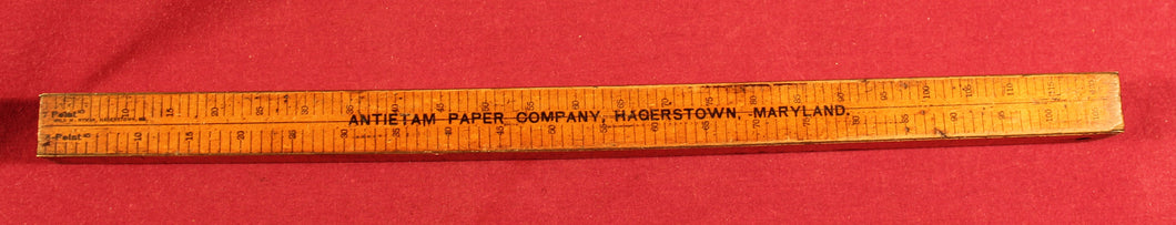 Unique 4 Sided Boxwood Printers Ruler Antietam Paper Company Hagerstown, MD