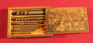 Vintage EZY OUT Screw Extractor Set Cleveland Twist Drill Co With Wood Box