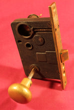 Load image into Gallery viewer, VINTAGE Corbin Iron &amp; Brass Door Lock With Key &amp; Brass Door Knobs
