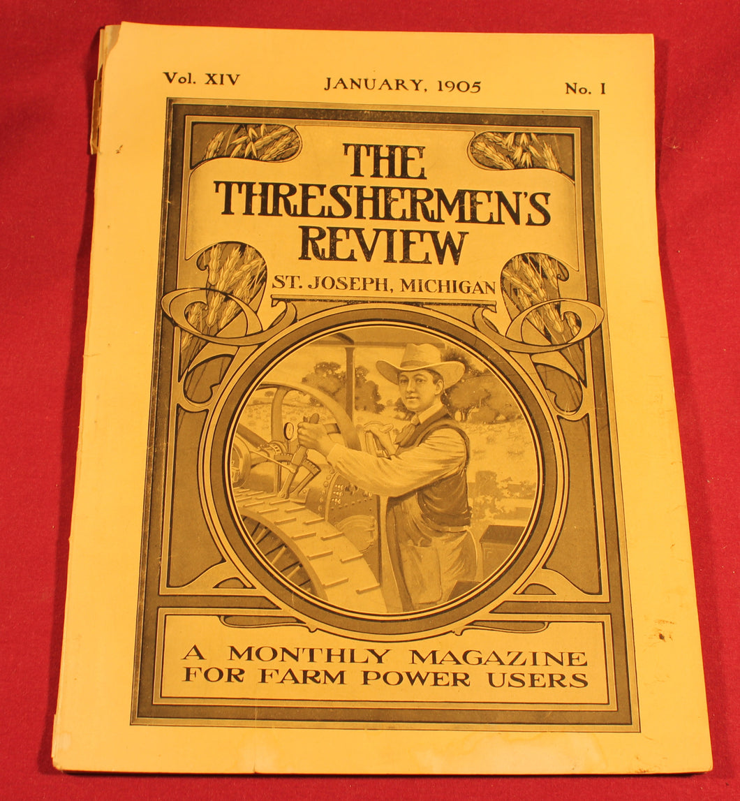 VINTAGE “The Threshermen’s Review” THRESHING Machine MAGAZINE January 1905