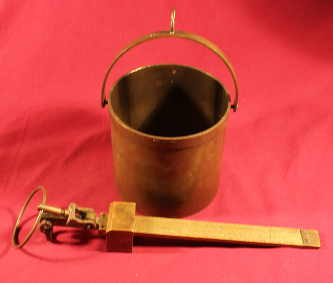 Vintage Fairbanks Morse & Co. Hanging Brass Beam Scale Bushel Bucket Pail Farm Tool Grain