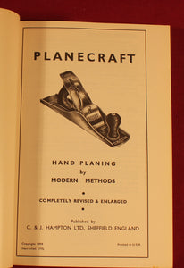 Classic Planecraft Hand Planing Vintage Book Modern Methods 1959 1974 C & J Hampton Pub.