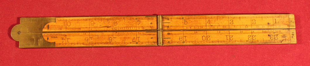 Vintage Stanley Rule & Level Co. #78 1/2 FULL BRASS BOUND 2 Foot 4 Fold Ruler