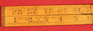 VINTAGE Boxwood FOLDING RULE - STANLEY No. 7 - 4 FOLD 2 FOOT BLIND MANS RULE