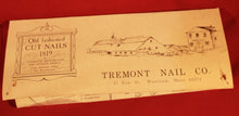 Load image into Gallery viewer, Vintage Nail Display History of Cut Nails In America 20 Old Nails Display Tools
