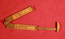 Load image into Gallery viewer, VINTAGE RARE SMALL BRASS WOOD RULE SIGNED LUFKIN No 171 (36) 6” Opened
