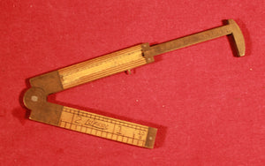 VINTAGE RARE SMALL BRASS WOOD RULE SIGNED LUFKIN No 171 (36) 6” Opened