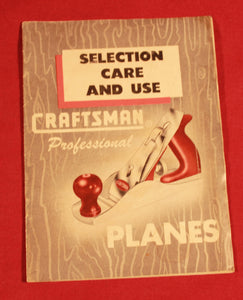 Vintage 1951 Craftsman Professional Planes Selection Care and Use Manual Rare