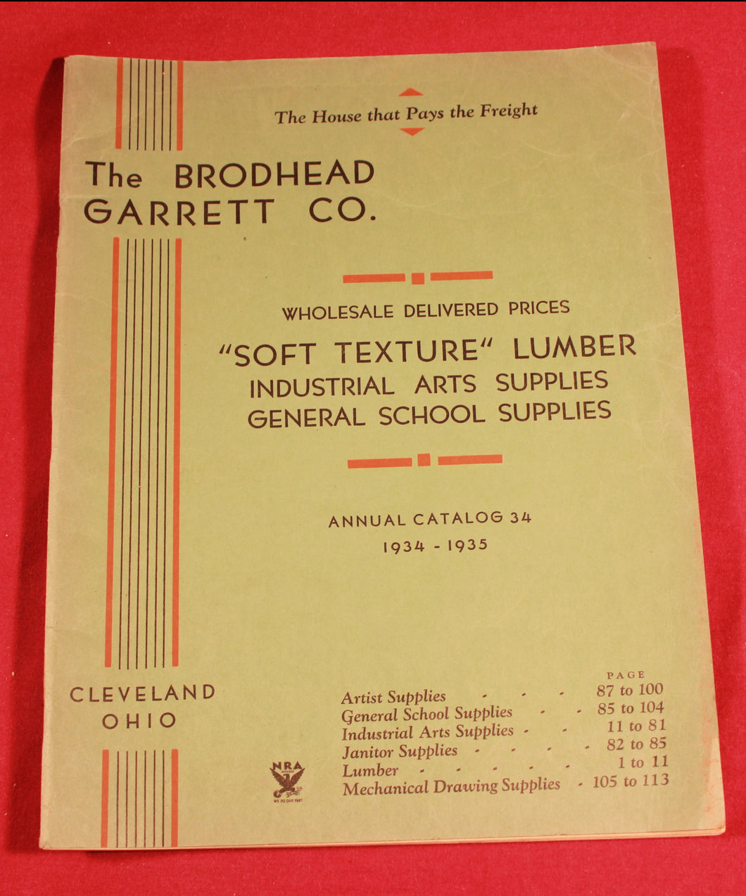 Vintage 1934-35 Brodhead Garrett Co. Equipment Supply Catalog #34 Cleveland Ohio
