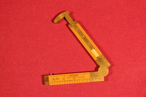 New Stanley Rule No. 36 Boxwood & Brass Caliper 6" Folding Vintage Ruler