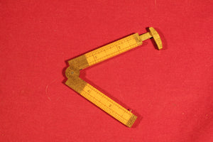 New Stanley Rule No. 36 Boxwood & Brass Caliper 6" Folding Vintage Ruler