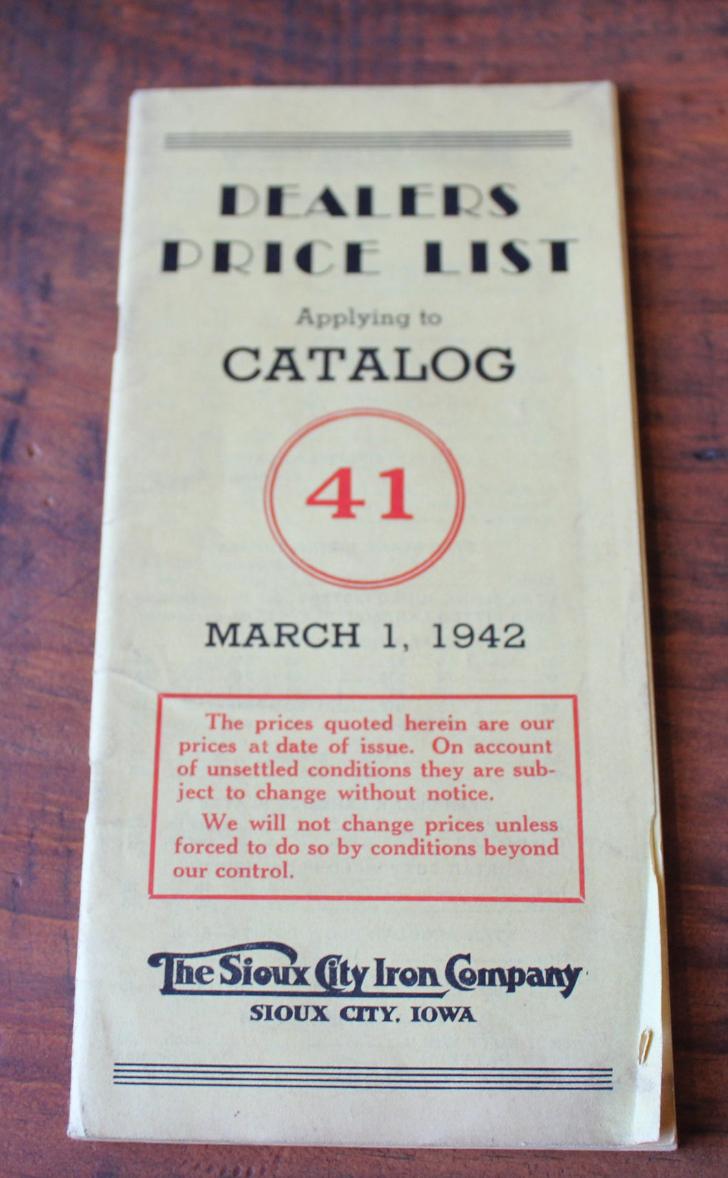 Vintage 1942 Sioux Tools Inc. Master Price List Catalog No. 41 Sioux City Iowa