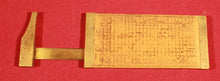 Load image into Gallery viewer, Vintage Rabone No 1206 Boxwood Brass Slide Ruler &amp; Conversion Charts Rope Gauge
