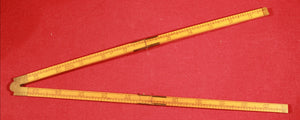 STANLEY No. 63 1/2 RULE 24" Boxwood and Brass Carpenter Ruler