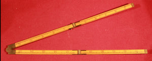 STANLEY No. 63 1/2 RULE 24" Boxwood and Brass Carpenter Ruler