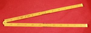 Vintage Stanley Sweetheart Rule & Level Co. No. 63 Folding Wood Ruler, 24" Long