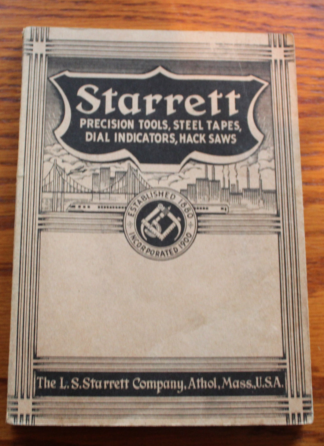 STARRETT Catalog No. 26 Athol MA 1938