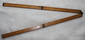 STANLEY No. 68 RULE 24" Boxwood and Brass Carpenter Ruler