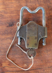 Vintage CORBIN Lock with Corbin  Key – 3 Inch Shackle - Adjustable Side Lock