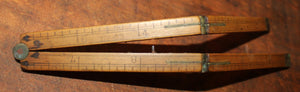 Vintage Antique Stanley No. 69 Boxwood & Brass Folding Rule