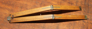 Vintage Antique Stanley No. 69 Boxwood & Brass Folding Rule