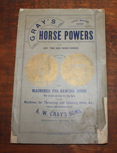 Gray’s Horse Powers 1888 Catalogue - Hard To Find