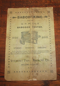 Babcocking with the V.F.M.Co’s Babcock Tester Booklet