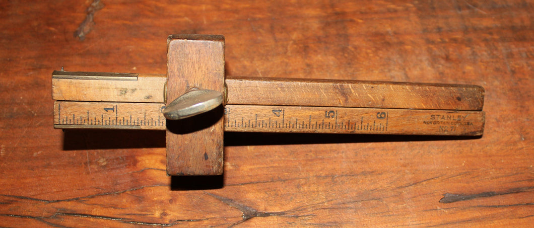 Vintage Stanley USA No. 71 Mortising Marking Gage Antique Woodworking Tool