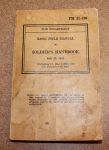 Vintage WWII-Soldier's Handbook-Basic Field Manual-1941-War Department-FM 21-100