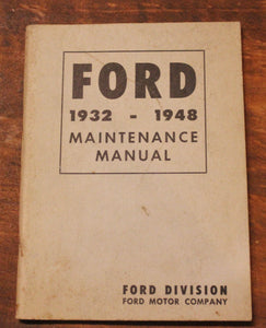Original 1932-1948 Ford Car & Truck Maintenance Manual