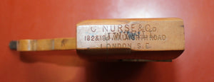 Vintage C. Nurse Miniature 3 ½ inch Boxwood Rabbet Plane Coffin Shape Body