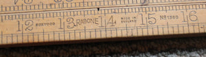 Vintage Rabone No. 1380 Boxwood Brass 36 Inch Folding Ruler