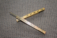 Load image into Gallery viewer, Vintage 72&quot; Lufkin Folding Red End Extension Rule - 6&#39; Carpenter Ruler X46 - Wood &amp; Brass
