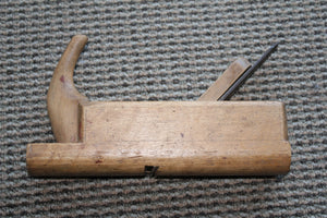 Antique Wood 9" Horn Handel Plane with 1" Curved Peugeot Freres Blade