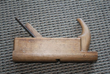 Load image into Gallery viewer, Antique Wood 9&quot; Horn Handel Plane with 1&quot; Curved Peugeot Freres Blade
