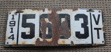 Load image into Gallery viewer, Original 1914 Vermont Porcelain License Plate
