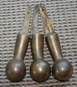 Six Vintage BRASS HORSE HAMES KNOBS, for Harness, Walking Sticks & Cane Tops