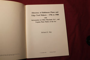 Tool Plane Reference Baltimore Plane and Edge Tool Makers 1796 to 1900