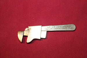 J.R. Long Promo Adjustable Wrench  Pat. 1906 Vintage Tool - Akron Ohio
