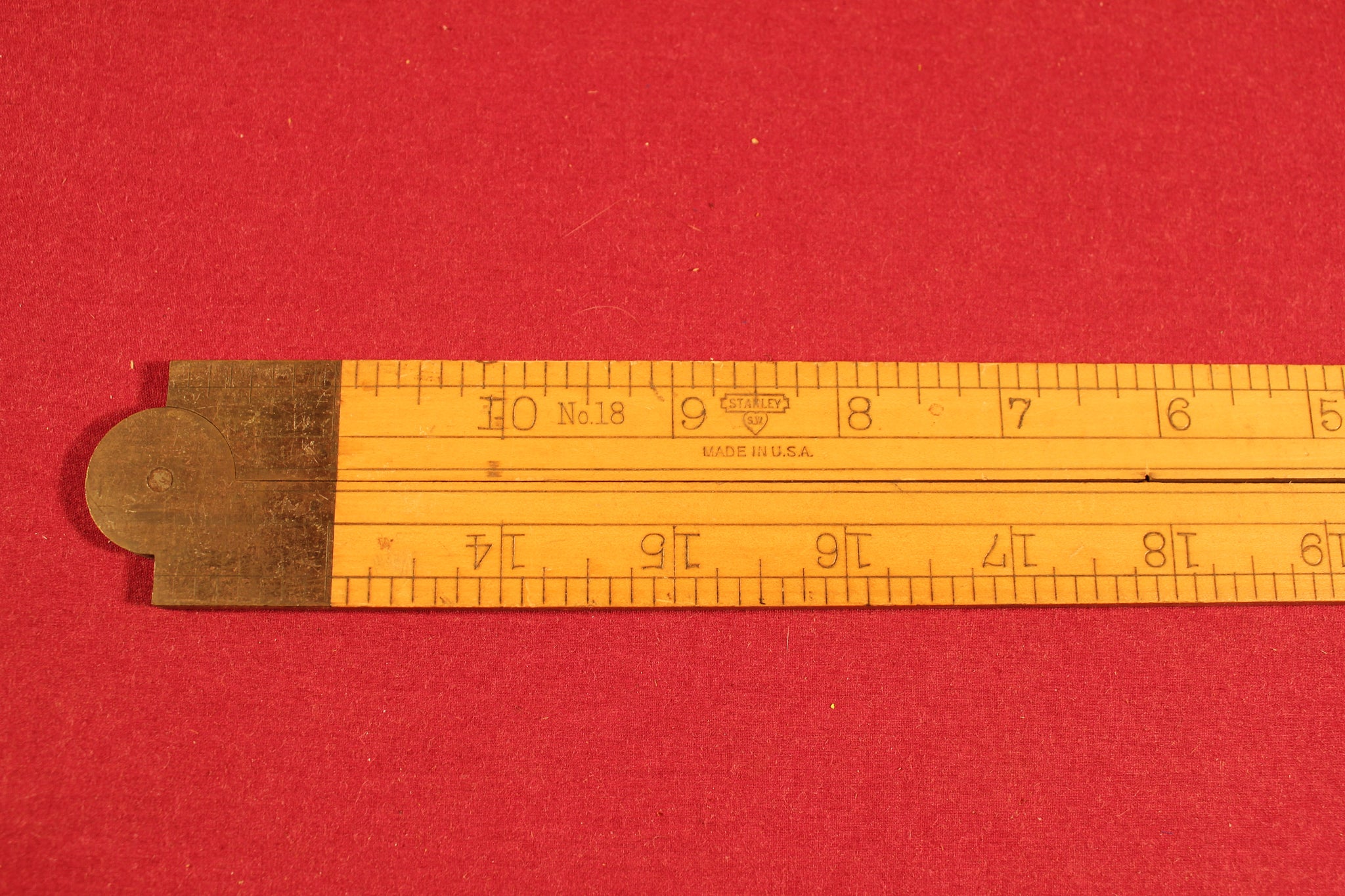 Vintage Stanley No.61 Folding Boxwood Brass 24 Inch Ruler