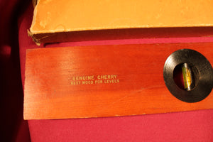 Vintage Stanley Wooden Level No. 0 Genuine Cherry 26" 3" Tall 1 3/8" Wide w/box