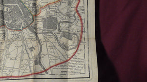 Fold Out Map Paris and Environs Pre 1825