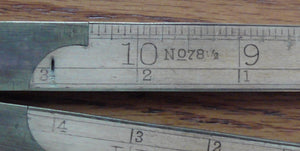 Vintage Stanley 78 1/2 Rule, 4-Fold, 24", Fully Brass Bound, Boxwood