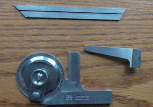 Vintage LBS Machinist BROWN & SHARPE 1911 Steel Protractor w/Case