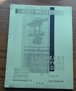1948 David White Co. Engineers Surveyors Builders Instruments Catalog