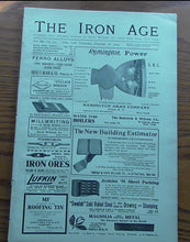 Load image into Gallery viewer, Vintage 1909 Iron Age Magazine With Lots of Tool Ads
