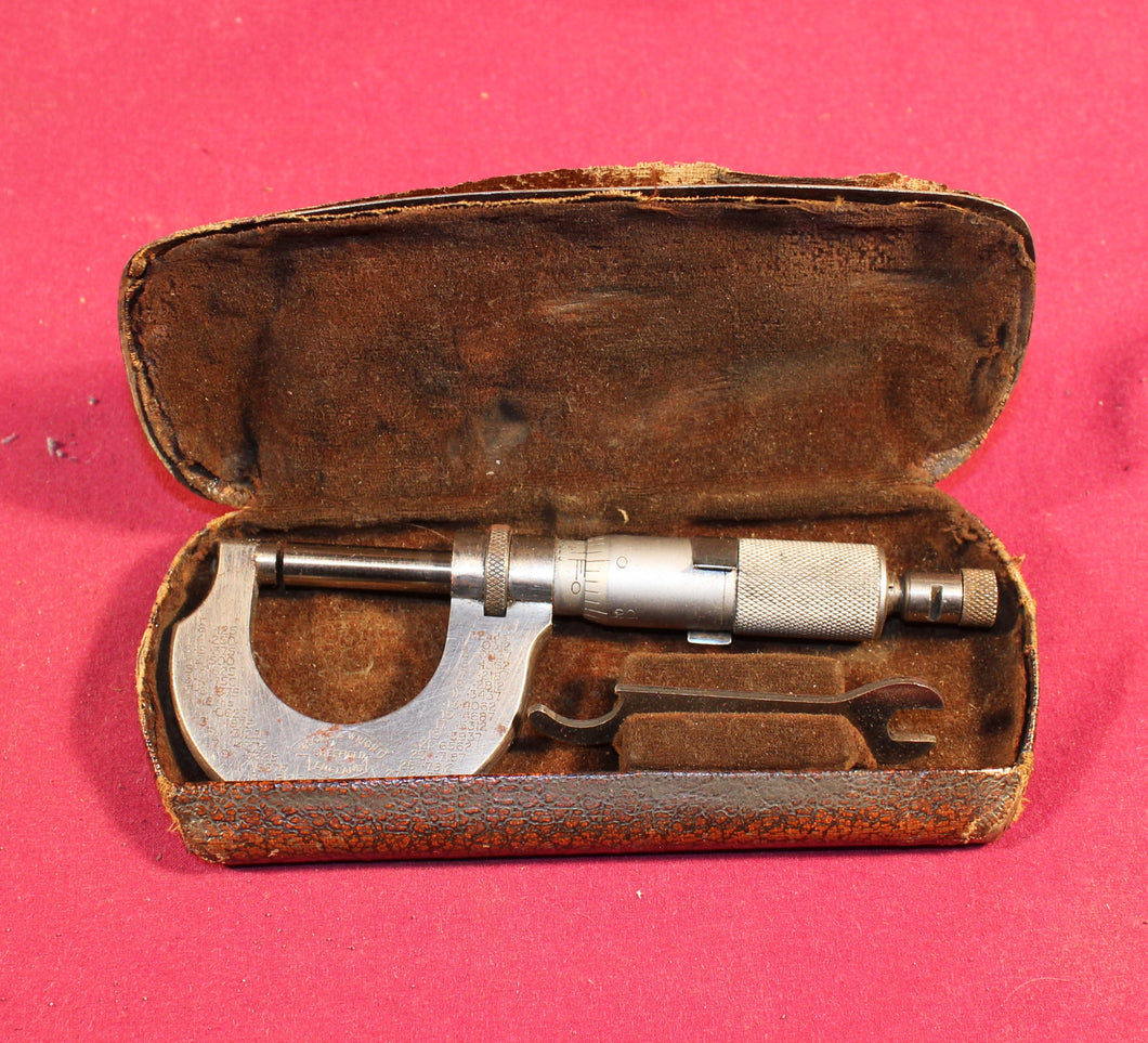 Moore & Wright No. 961 0 to 1 Inch Micrometer in Eyeglass Type Metal Case
