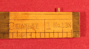 Vintage Stanley 6" Folding Rule & Caliper No. 13 1/2 Brass & Wood Made in USA