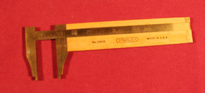 Vintage STANLEY No. 136 1/2 Carpenters Boxwood & Brass Caliper Rule