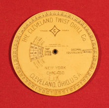 Load image into Gallery viewer, Vintage The Cleveland Twist Drill Co. Circular Drill Speed Calculator Slide
